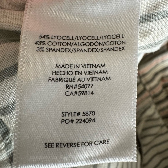 NWT Cabi Convertible Striped Trouser Size 10 - Picture 13 of 13